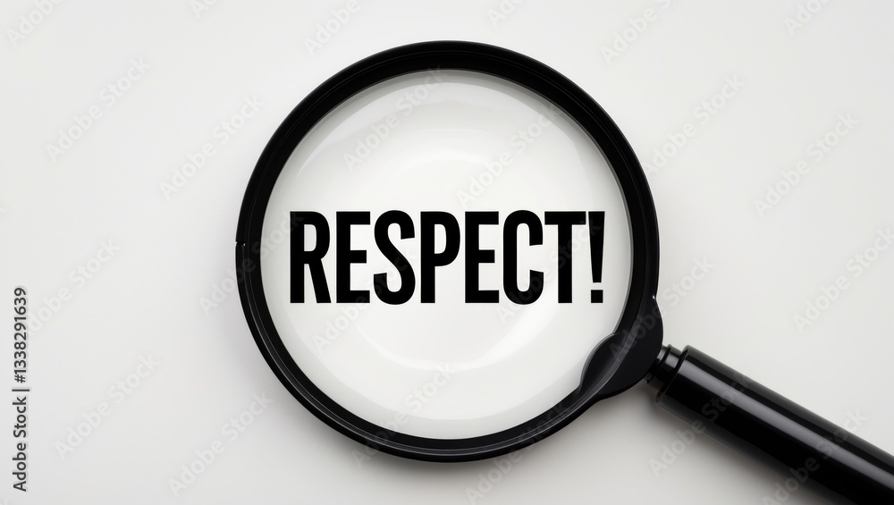 Focus on the magnifying glass symbol of respect. Focus on the magnifying glass symbol of respect.