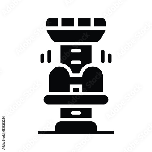 Creatively designed glyph icon showing an amusement ride tower