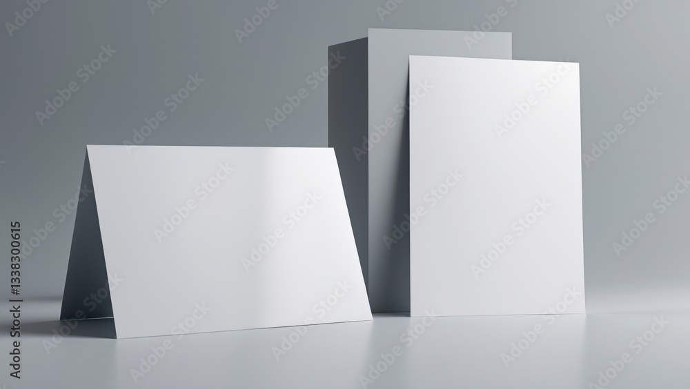 Blank flyer on grey background for your design replacement Blank flyer on grey background for your design replacement