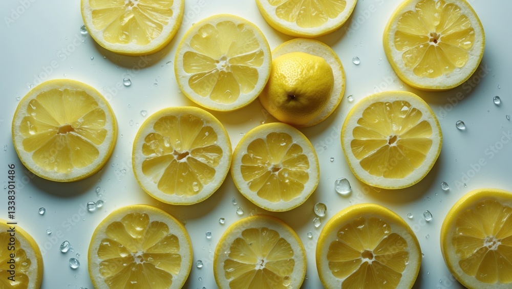 Lemon slices set apart on a white background. Lemon slices set apart on a white background.