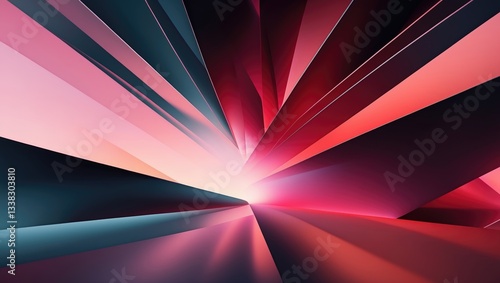 Wallpaper Mural Black pink red contemporary abstract backdrop. Geometric form. Futuristic. Gradient. Bright. Minimal. Web banner. Torontodigital.ca