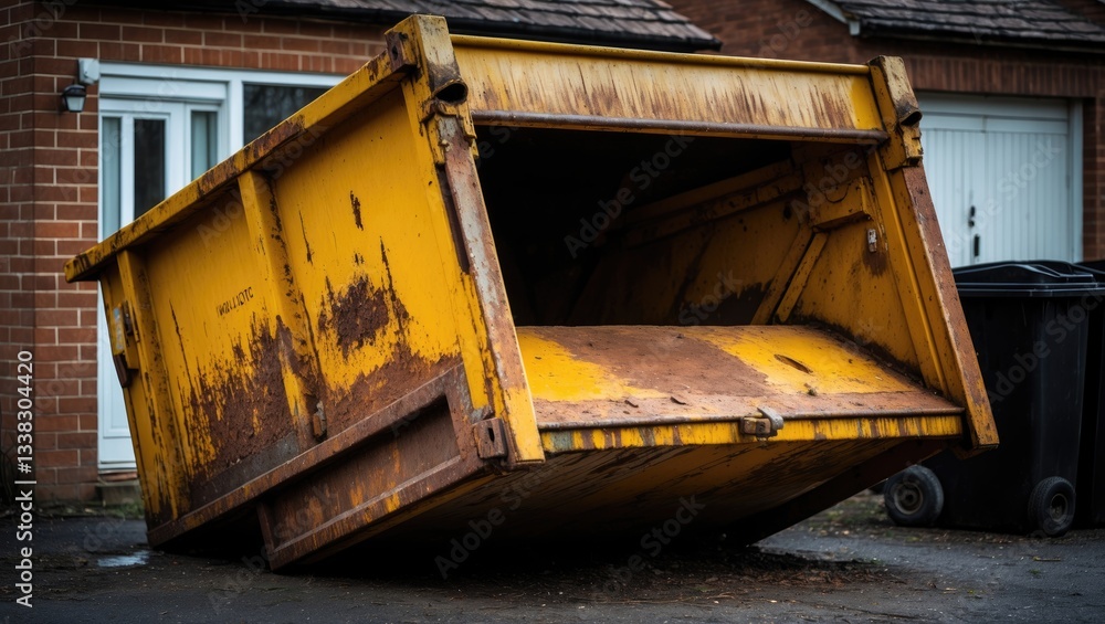 Obraz premium Large rusted yellow skip container