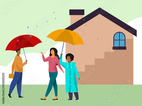 Sheltering Concept Illustration Stylish and Beautiful