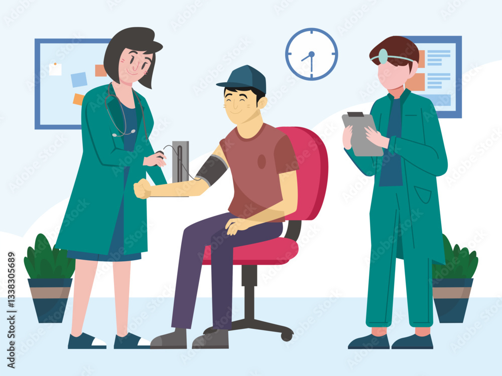 Free Medical Checkup Concept Illustration Stylish and Beautiful Free Medical Checkup Concept Illustration Stylish and Beautiful
