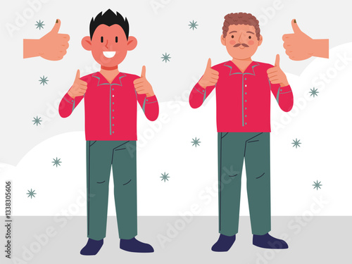 Thumbs Up Concept Illustration Stylish and Beautiful