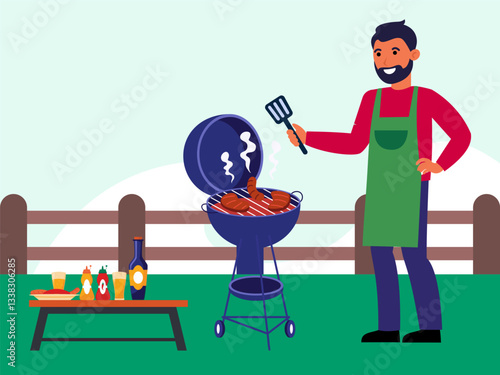 Barbecue Concept Illustration Stylish and Beautiful