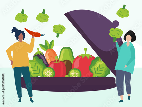 Food Alternative Concept Illustration Stylish and Beautiful