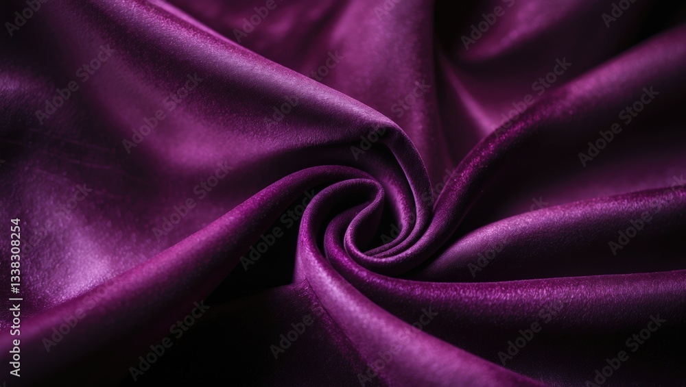 Fototapeta premium Dark purple matte background of suede fabric, closeup. Velvet texture of seamless leather. Macro shot of felt material with vignette.
