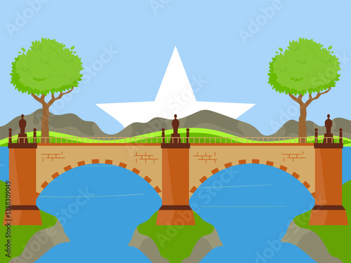 Water Bridge Concept Illustration Stylish and Beautiful