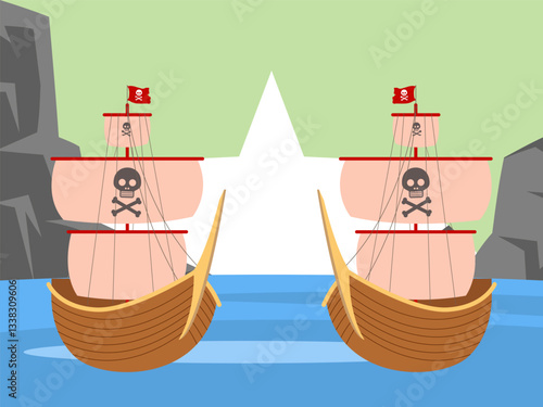 Viking Ship Concept Illustration Stylish and Beautiful