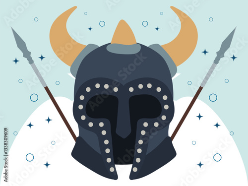 Viking Helmet Concept Illustration Stylish and Beautiful