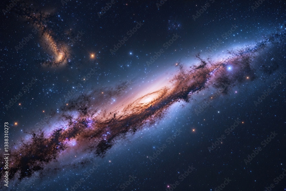 Breathtaking Cosmic Galaxy and Nebula Beneath a Starry Night Sky Breathtaking Cosmic Galaxy and Nebula Beneath a Starry Night Sky