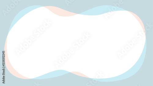 ピンクとブルーの曲線で構成されたフレーム