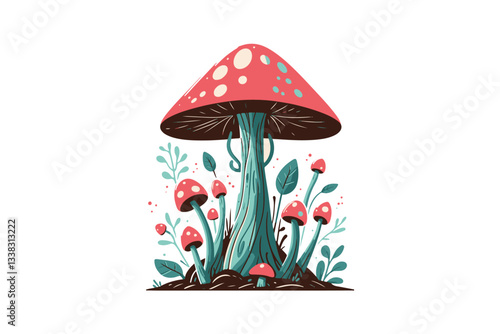 Nushroom color vector 