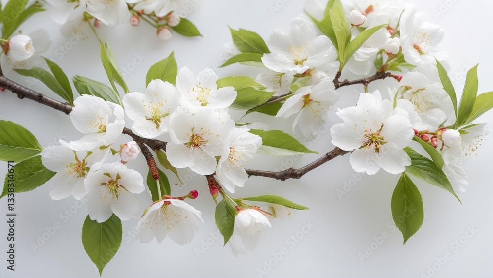 Obraz premium blooming cherry blossoms on branches