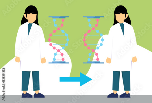 Cloning Concept Illustration Stylish and Beautiful