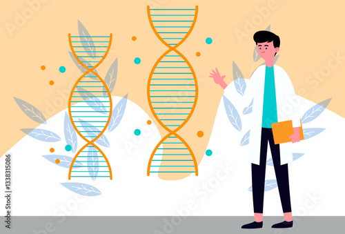 Genetic Comparation Concept Illustration Stylish and Beautiful