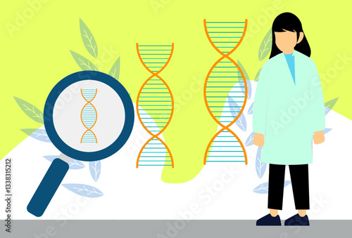 Genetic Finding Concept Illustration Stylish and Beautiful