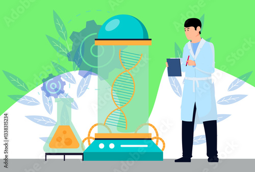 Genetic Engineering Concept Illustration Stylish and Beautiful