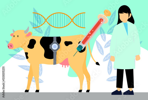 Genetic Modification Animals Concept Illustration Stylish and Beautiful