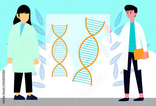 Genetic Modification Concept Illustration Stylish and Beautiful