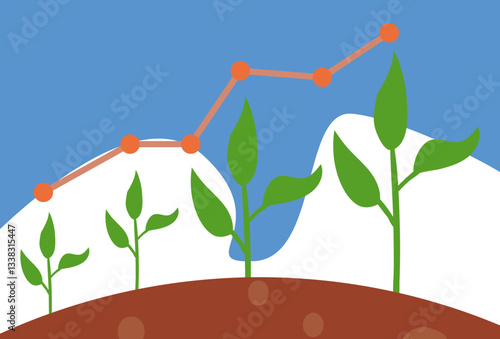 Material Grown Concept Illustration Stylish and Beautiful