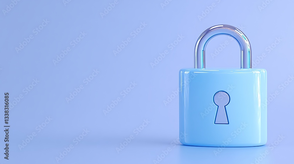 Blue padlock on a clean background representing security, protection, privacy, confidentiality and safety symbol Blue padlock on a clean background representing security, protection, privacy, confidentiality and safety symbol