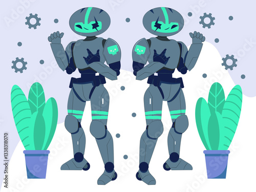 Cyborg Concept Illustration Stylish and Beautiful