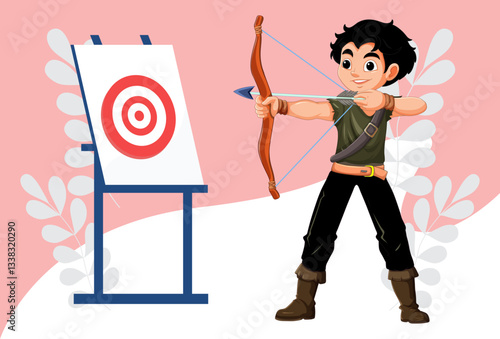 Bow Arrow Concept Illustration Stylish and Beautiful