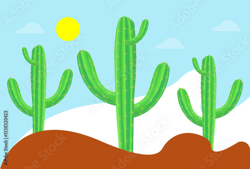 Cactus Concept Illustration Stylish and Beautiful