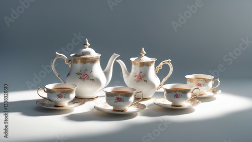 Tea set removed from surroundings