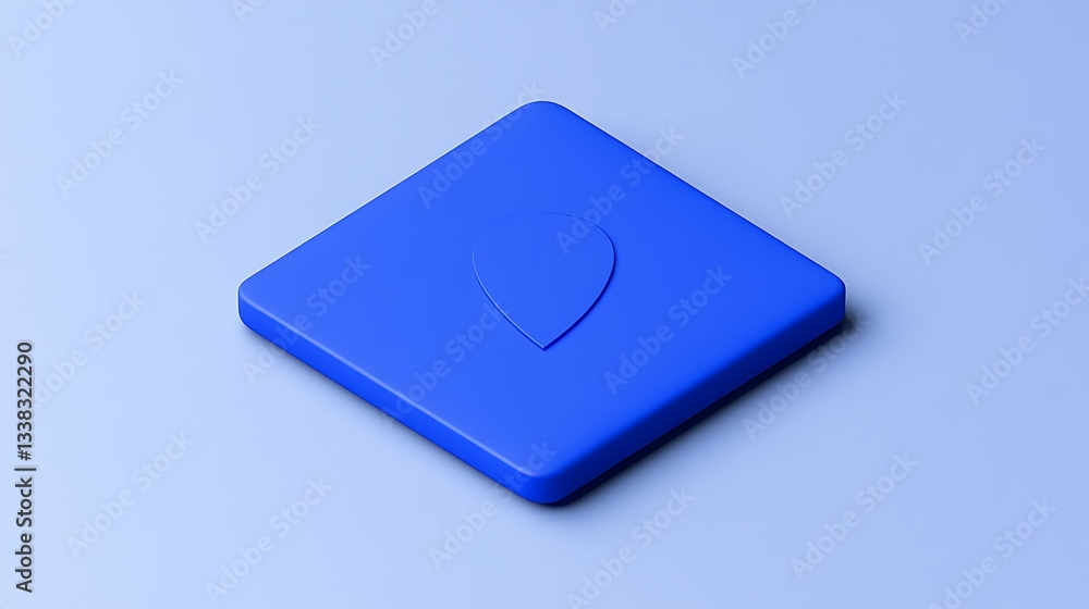 Blue Square Shape with Leaf Design on Soft Background for Modern Graphic and Digital Art Compositions Blue Square Shape with Leaf Design on Soft Background for Modern Graphic and Digital Art Compositions