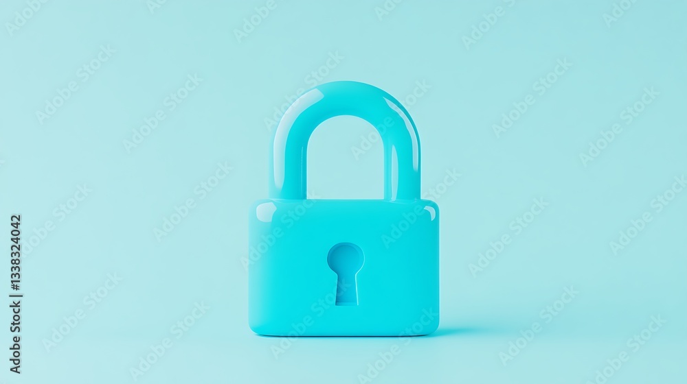 Bright Blue Stylish Padlock on Soft Blue Background Symbolizing Security and Privacy in Digital Era Bright Blue Stylish Padlock on Soft Blue Background Symbolizing Security and Privacy in Digital Era
