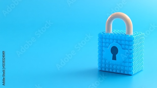 Wallpaper Mural Bright Blue toy padlock on a smooth surface representing security and protection in a playful setting Torontodigital.ca