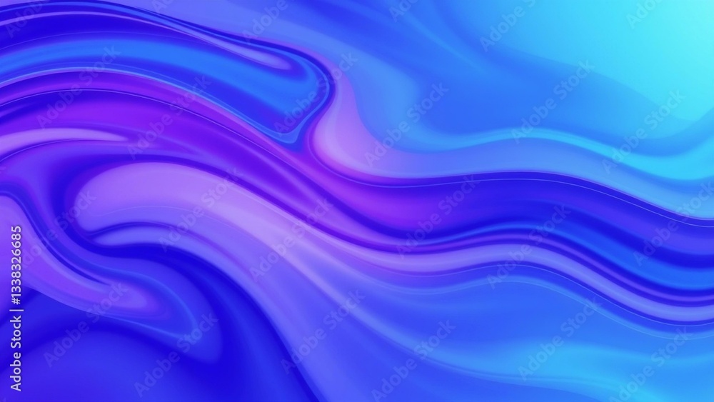 Naklejka premium Vibrant Abstract Blue and Purple Fluid Art