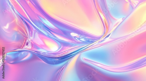 Wallpaper Mural A smooth flowing iridescent colorful abstract graphic design artwork Torontodigital.ca