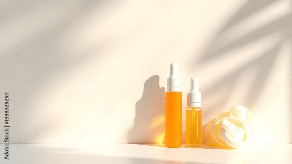 Vitamin C Ampoules Minimalist Composition with Modern Decor and Abstract Artistic Approach Vitamin C Ampoules Minimalist Composition with Modern Decor and Abstract Artistic Approach