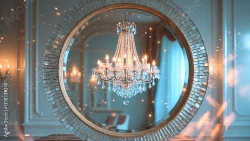 Stunning classic mirror reflecting chandelier