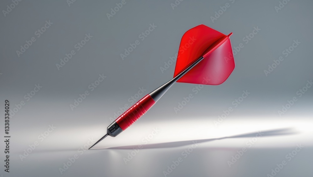Plastic Red Dart Isolated on a White Surface Plastic Red Dart Isolated on a White Surface