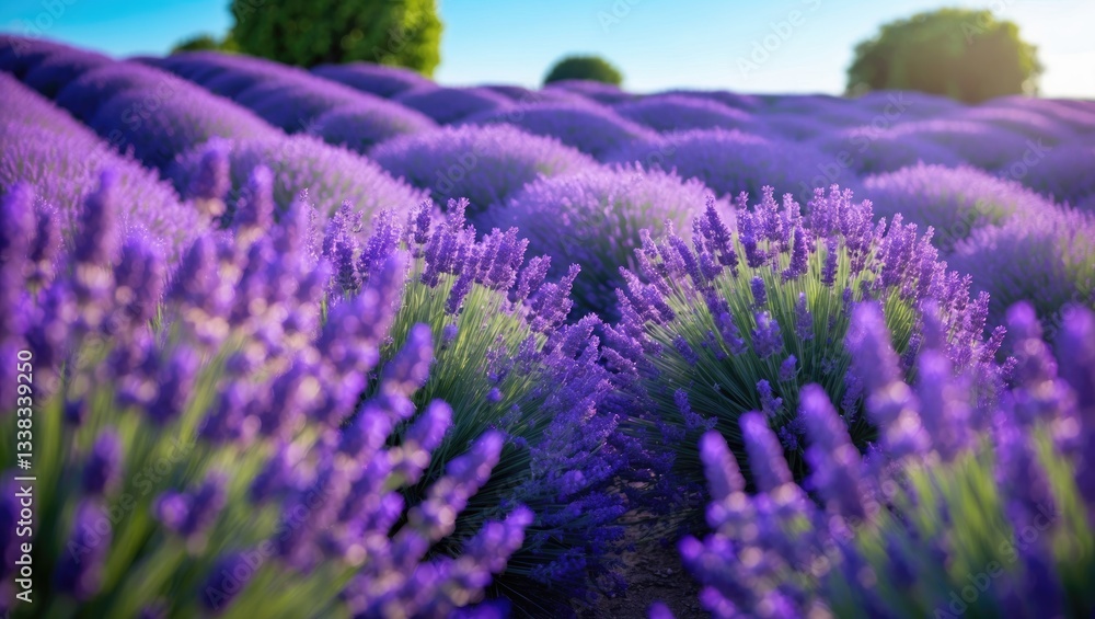 Fototapeta premium Vibrant Lavender Fields at Peak Bloom