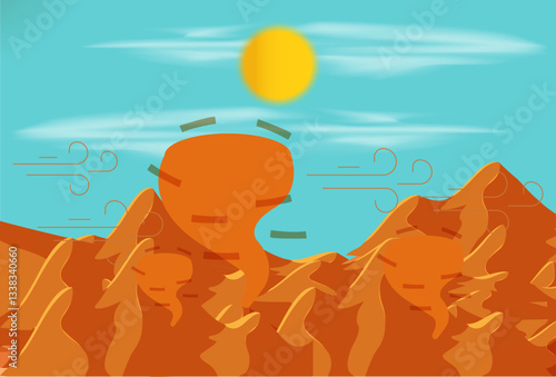 Desert Sandstorm Concept Illustration Stylish and Beautiful