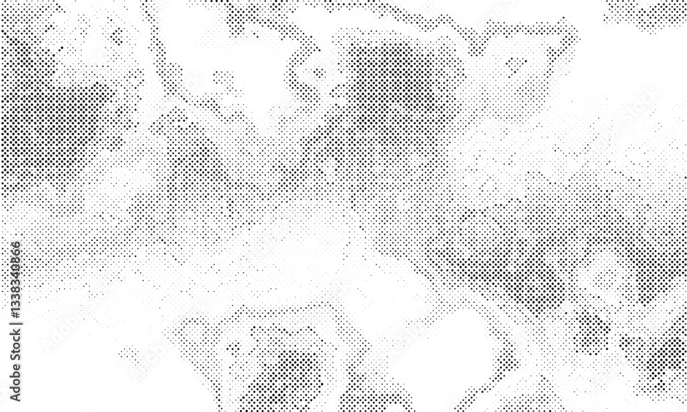 Fototapeta Abstract halftone with black and white gradient. grunge texture for blend effect, multiply and overlay, paper textured background, vector illustration