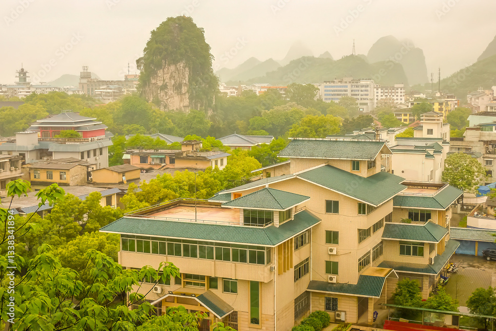 Fototapeta premium Rock formation in Yangshuo, Guilin, China