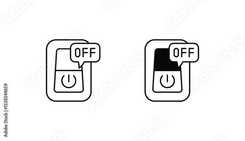 Turn Off icon design with white background stock illustration