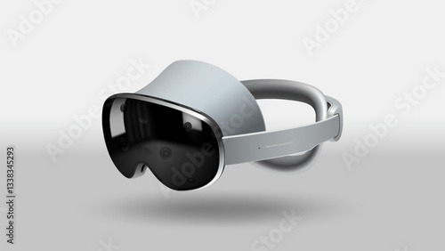 Modern Extended Reality Headset Sleek XR Technology for Gaming, Simulation, and Entertainment-Vector Device Design