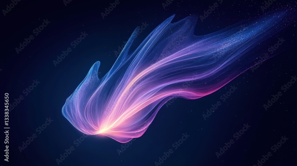 Fototapeta premium Mesmerizing Swirls of Colorful Ethereal Energy and Motion in a Dreamlike Digital Visualization