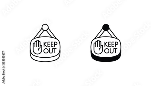 Keep Away icon design with white background stock illustration