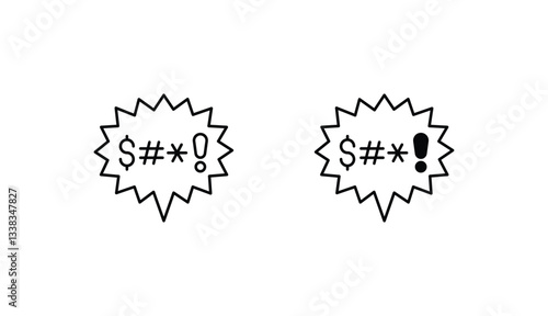 Swearing icon design with white background stock illustration