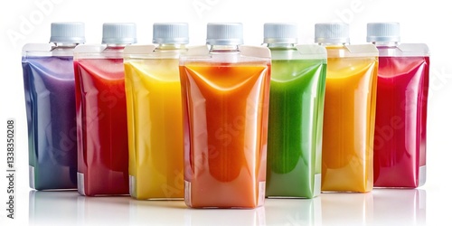 Wallpaper Mural Colorful Juice Pouch Mockup:  Branding & Packaging Design Template Torontodigital.ca