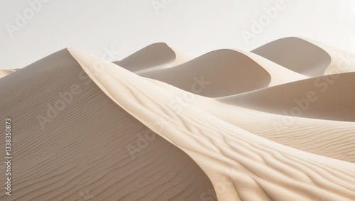 Fototapeta Naklejka Na Ścianę i Meble -  Collection of desert sand dunes isolated on a white background, clipping path.